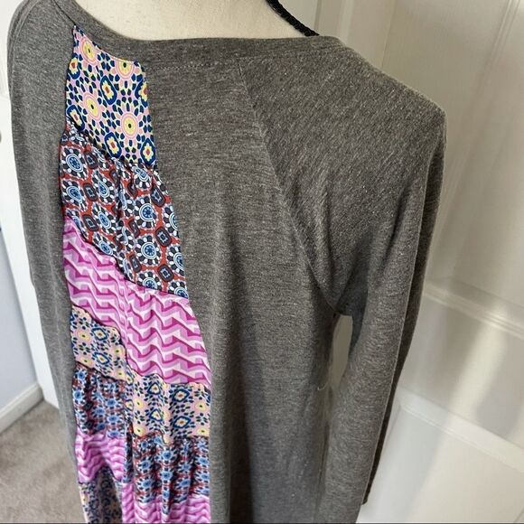 Altar’d State Boho Patchwork 3/4 Sleeve Jersey Dress, Medium - Picture 8 of 14